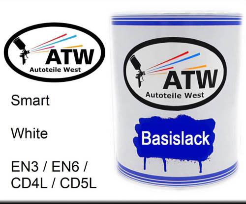 Smart, White, EN3 / EN6 / CD4L / CD5L: 1L Lackdose, von ATW Autoteile West.